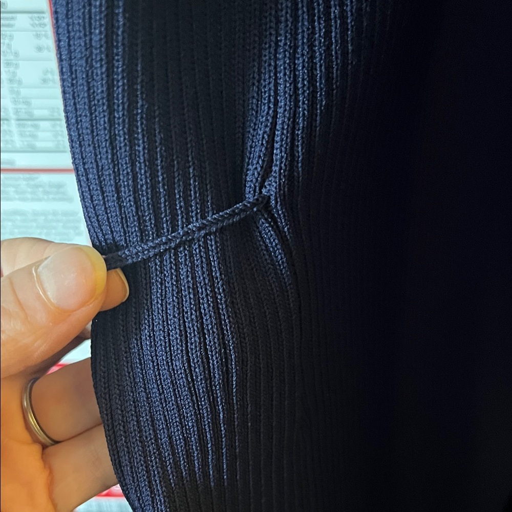 Michael Kors Dark Blue ribbed long Cardigan - Picture 9 of 10